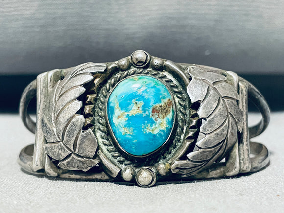 Superior Vintage Native American Navajo Royston Turquoise Sterling Silver Bracelet-Nativo Arts