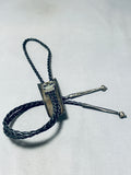 Enormous Vintage Native American Navajo 4 Morenci Turquoise Sterling Silver Bolo-Nativo Arts