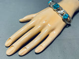 Gone Fishing!! Rare Vintage Native American Navajo Turquoise Sterling Silver Bracelet-Nativo Arts