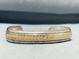 Excellent Vintage Native American Navajo Sterling Silver & 14k Gold Bracelet-Nativo Arts