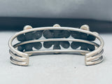 Splendid Vintage Native American Navajo Lapis Florals Sterling Silver Bracelet-Nativo Arts