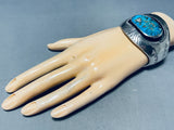 Carl Begay Vintage Native American Navajo Turquoise Sterling Silver Bracelet Cuff-Nativo Arts