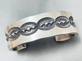 Heavy 119 G Deep Stamp Sterling Silver Vintage Native American Navajo Bracelet