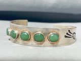Rare Internal Bear Vintage Native American Navajo Nephrite Jade Sterling Silve Rbracelet-Nativo Arts