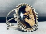Horse Hair Agate!! Vintage Native American Navajo Sterling Silver Bracelet-Nativo Arts