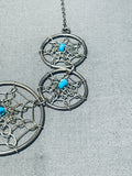 Dreamcatchers Vintage Native American Navajo Turquoise Sterling Silver Necklace-Nativo Arts