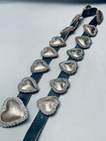Hand Tooled Vintage Native American Navajo Heart Sterling Silver Concho Belt-Nativo Arts