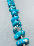 Blue Gem Beauty Vintage Navajo Turquoise Heishi Necklace Old-Nativo Arts