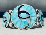 The Best Vintage Zuni Turquoise Sterling Silver Swirl Bracelet-Nativo Arts