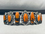 One Of Most Unique Ever Vintage Native American Navajo Petrified Wood Sterling Silver Bracelet-Nativo Arts