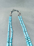 Graduating Turquoise Discs Vintage Native American Navajo Sterling Silver Necklace-Nativo Arts
