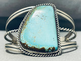 Remarkable Native American Navajo #8 Turquoise Mine Sterling Silver Bracelet Signed-Nativo Arts