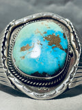 Cripple Creek Turquoise!! Vintage Native American Navajo Sterling Silver Bracelet-Nativo Arts