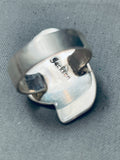 Important Vintage Native American Navajo Tom Jackson Royston Turquoise Sterling Silver Paw Ring