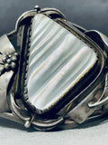 Signed Vintage Jemez Mother Of Pearl Sterling Silver Bracelet-Nativo Arts