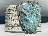 Enormous Vintage Native American Navajo Spiderweb Turquoise Sterling Silver Bracelet-Nativo Arts
