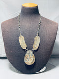 Important Walt Vandever Vintage Native American Navajo Sterling Silver Necklace-Nativo Arts