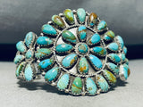 Ophe Moses Native American Navajo Turquoise Cluster Sterling Silver Bracelet-Nativo Arts