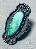 Interesting Vintage Native American Navajo Royston Turquoise Sterling Silver Ring-Nativo Arts