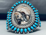 One Of The Best Ever Vintage Navajo Turquoise Horse Sterling Silver Bracelet-Nativo Arts