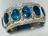 The Most Unique Vintage Native American Navajo Abalone Row Sterling Silvr Bracelet-Nativo Arts