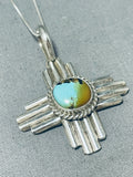Breathtaking Native American Navajo Royston Turquoise Sterling Silver Signed Necklace-Nativo Arts