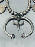 170 Grams Vintage Native American Navajo Coin Sterling Silver Squash Blossom Necklace-Nativo Arts