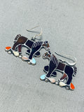 Leekity Horses Vintage Native American Zuni Sterling Silver Turquoise Earrings-Nativo Arts
