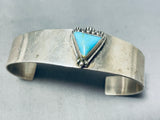 Unique Vintage Native American Navajo Blue Gem Turquoise Sterling Silver Bracelet Signed-Nativo Arts