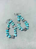 Wonderful Vintage Native American Navajo Turquoise With Silver Bears Sterling Silver Earrings-Nativo Arts