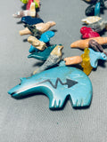 Stones Of Animals Vintage Navajo Turquoise Necklace Old-Nativo Arts