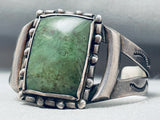 One Of The Best Vintage Native American Navajo Green Jasper Sterling Silver Bracelet-Nativo Arts