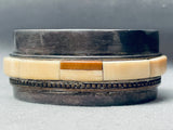 6 Inch Wrist Vintage Native American Navajo **special Stone** Inlay Sterling Silver Bracelet-Nativo Arts