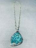 Ithaca Peak Turquoise Mine!! Rare Vintage Native American Navajo Sterling Silver Necklace-Nativo Arts