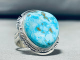 Lars Lee Native American Navajo Pilot Mountain Turquoise Sterling Silver Signed Ring-Nativo Arts