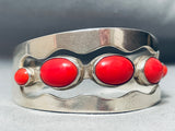 Stunning Southwest Chunky Coral Sterling Silver Bracelet Cuff-Nativo Arts
