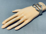 Unique Textured Vintage Native American Navajo Sterling Silver Bracelet Cuff-Nativo Arts