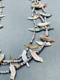 Museum Older Vintage Navajo Bird Heishi Sterling Silver Necklace-Nativo Arts