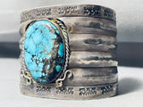 Statement Vintage Native American Navajo Blue Diamond Turquoise Sterling Silver Bracelet-Nativo Arts