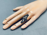 Swirling Leaf Works Vintage Native American Navajo Sterling Silver Ring-Nativo Arts