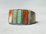 Tremendous Vintage Native American Navajo Royston Turquoise Sterling Silver Ring Signed-Nativo Arts