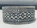 Spellbinding Vintage Native American Navajo Sterling Silver Bracelet Signed Linda Marble-Nativo Arts