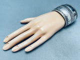 Earloy Vintage Native American Navajo Hand Tooled Sterling Silver Bracelet Cuff Old-Nativo Arts
