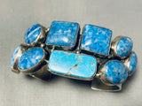 One Of The Best Vintage Native American Navajo Lapis Sterling Silver Bracelet-Nativo Arts