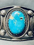 Mary Chavez Vintage Native American Navajo Cripple Creek Turquoise Sterling Silver Bracelet-Nativo Arts