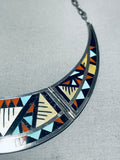 Marylita Boone! Vintage Native American Zuni Inlay Turquoise Sterling Silver Necklace-Nativo Arts