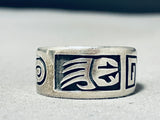 Tremendous Vintage Native American Hopi Sterling Silver Band Ring-Nativo Arts