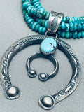 Dropdead Fab Native American Navajo Turquoise Sterling Silver Naja N3ecklace-Nativo Arts