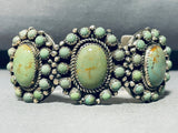 Totally Fab!! Vintage Native American Navajo Green Turquoise Satellite Sterling Silver Bracelet-Nativo Arts