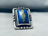 One Of The Best Vintage Native American Navajo Midnight Lapis Sterling Silver Ring-Nativo Arts